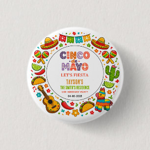 Cinco de Mayo Feest – Kleurrijk Feest Vieren Ronde Button 3,2 Cm