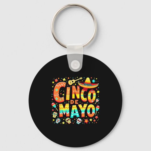 Cinco De Mayo Feest Mexicaans Sleutelhanger (Voorkant)