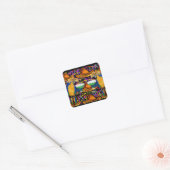 Cinco De Mayo Feest Papegaaien! Vierkante Sticker (Envelop)