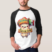 Cinco de Mayo Feest Raglan 3/4 Mouwen T-Shirt (Voorkant)