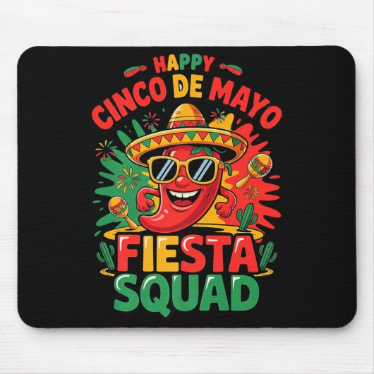 Cinco De Mayo Feest Squad Grappige Mexicaanse 5 De Muismat (Voorkant)