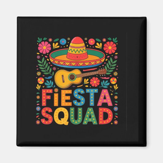 Cinco De Mayo Feest Squad Grappige Sobrero Kleurri Magneet (Voorkant)