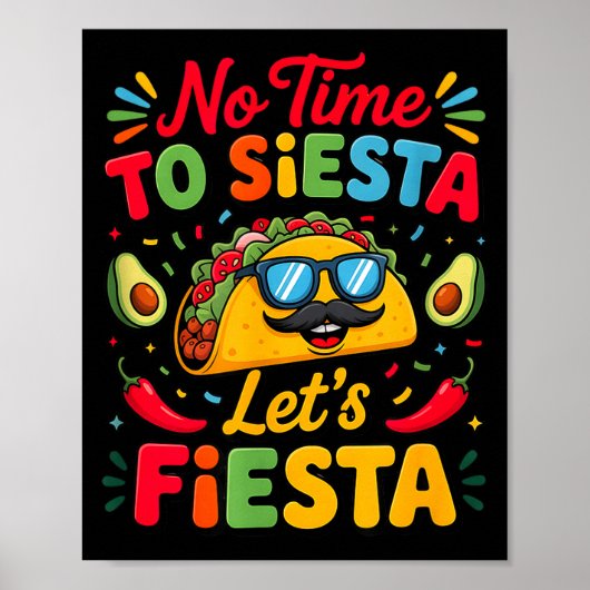Cinco De Mayo Feest Taco Fiesta Pret Poster (Voorkant)