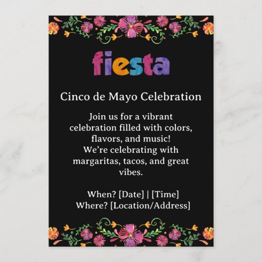 Cinco de Mayo Feest Uitnodiging (Voorkant)