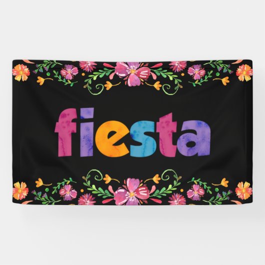 Cinco de Mayo Feestbanner - Levendig Bloemmotief Spandoek (Horizontaal)