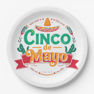 Cinco de Mayo Feestelijke Fiesta Hoed Papieren Bordje