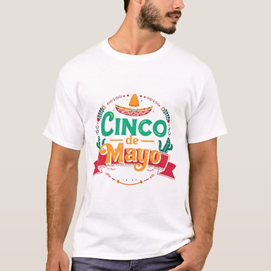 Cinco de Mayo Feestelijke Fiesta Hoed T-shirt (Voorkant)