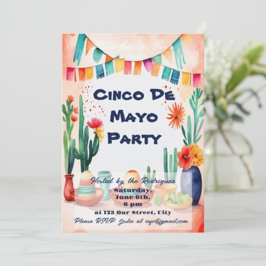 Cinco De Mayo Feestje Kaart (Staand voorkant)