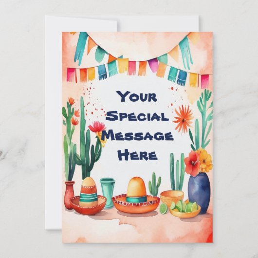 Cinco De Mayo Feestje Kaart (Achterkant)