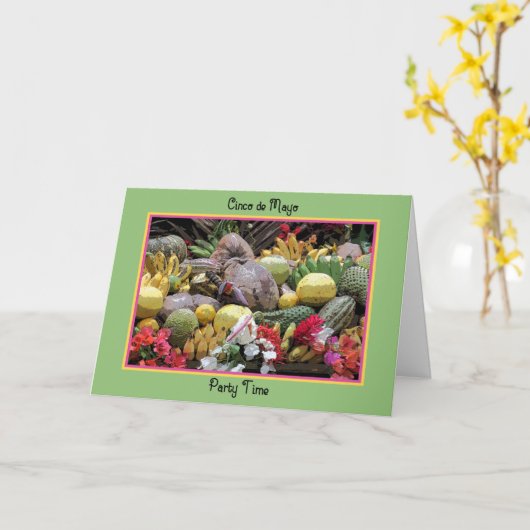 Cinco de Mayo Feestkaart Verse Vruchten Kaart (Gele Bloem)