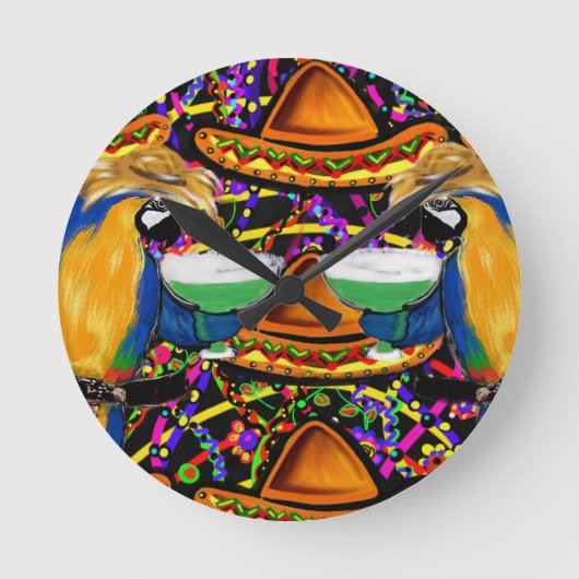 Cinco De Mayo Feestparkiet Ronde Klok (Voorkant)