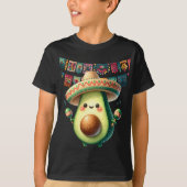 Cinco de Mayo Fiesta Avocado Kids T-Shirt (Voorkant)