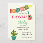 CINCO DE MAYO FIESTA BIRTHDAY GIRL INVITATIE KAART (Voorkant / Achterkant)