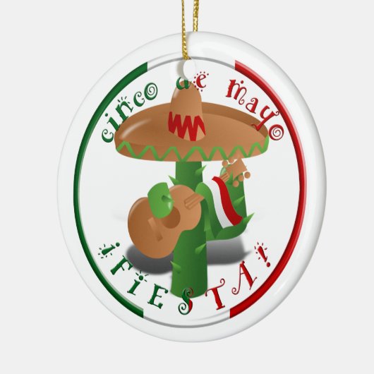 Cinco de Mayo Fiesta! Cactus met Sombrero Keramisch Ornament (Links)