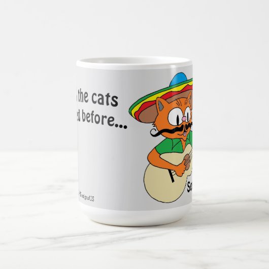 Cinco de Mayo Fiesta Cartoon Snor Cat Funny Koffiemok (Center)