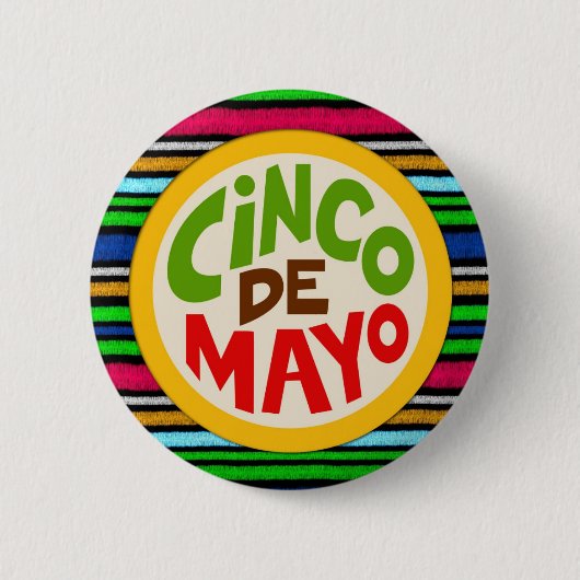 Cinco de Mayo Fiesta Celebration Ronde Button 5,7 Cm (Voorkant)