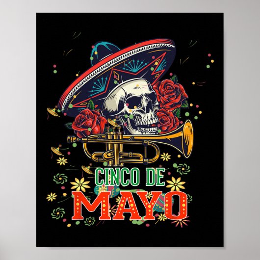 Cinco De Mayo Fiesta Design Viva Mexico Camisa 5 D Poster (Voorkant)