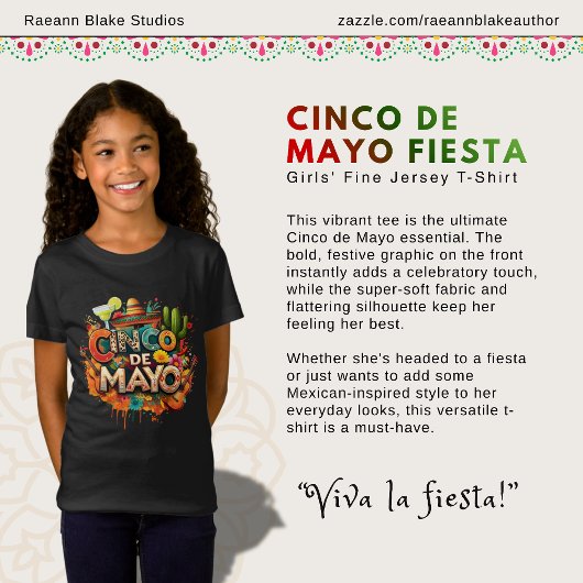 Cinco de Mayo Fiesta Girls' Fine Jersey T-Shirt