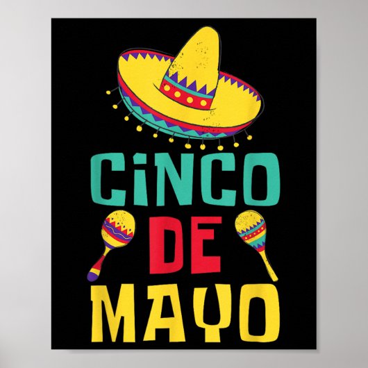 Cinco de Mayo Fiesta Grappige Mexicaanse feestvier Poster (Voorkant)