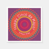 Cinco de Mayo Fiesta Kaleidoscoop Partij Servet (Voorkant)