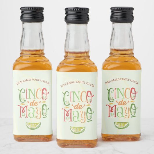 Cinco de Mayo Fiesta Likeurfles Etiket (Flessen)