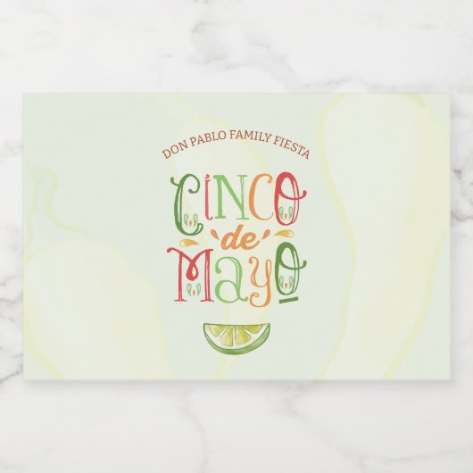 Cinco de Mayo Fiesta Likeurfles Etiket (Enkel label)