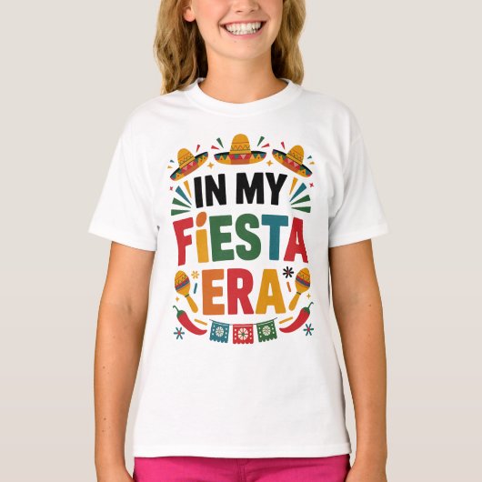 Cinco de Mayo Fiesta Look met Sombreros T-shirt (Voorkant)