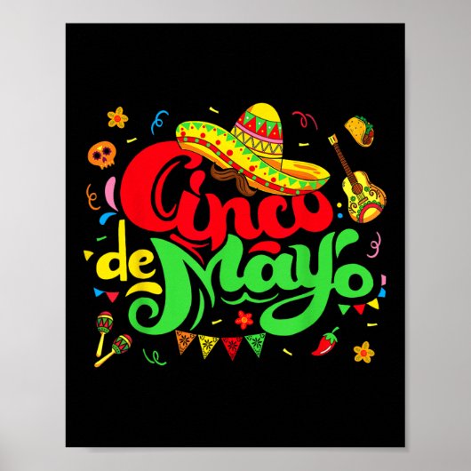 Cinco de Mayo Fiesta Mexicaanse Partij 5 De Mayo M Poster (Voorkant)