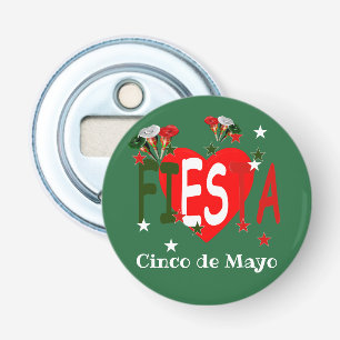 Cinco de mayo, fiesta mexican button flesopener