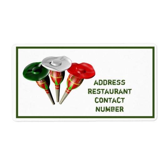 Cinco de mayo, fiesta mexican gepersonaliseerd lab etiket (Voorkant)