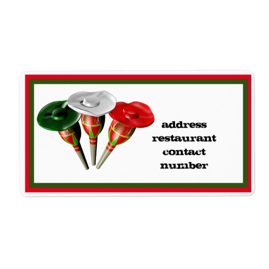 Cinco de mayo, fiesta mexican gepersonaliseerd lab etiket (Voorkant)