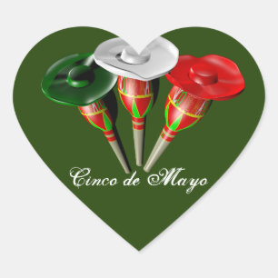Cinco de mayo, fiesta mexican hart sticker