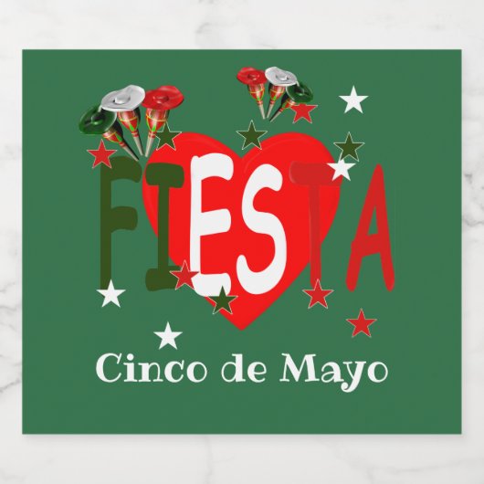 Cinco de mayo, fiesta mexican likeurfles etiket (Enkel label)