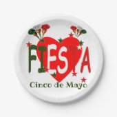 Cinco de mayo, fiesta mexican papieren bordje (Voorkant)