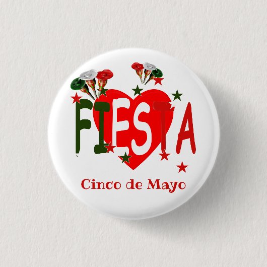 Cinco de mayo, fiesta mexican ronde button 3,2 cm (Voorkant)