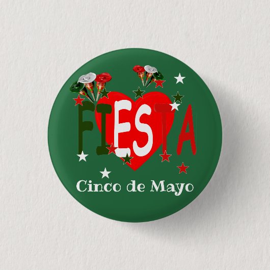 Cinco de mayo, fiesta mexican ronde button 3,2 cm (Voorkant)