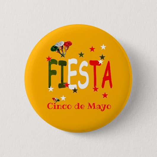 Cinco de mayo, fiesta mexican ronde button 5,7 cm (Voorkant)