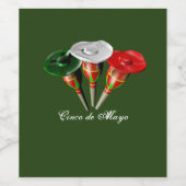 Cinco de mayo, fiesta mexican wijn etiket (Enkel label)