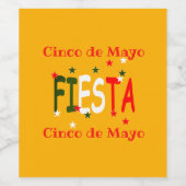 Cinco de mayo, fiesta mexican wijn etiket (Enkel label)