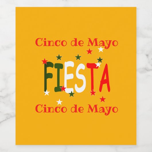 Cinco de mayo, fiesta mexican wijn etiket (Enkel label)