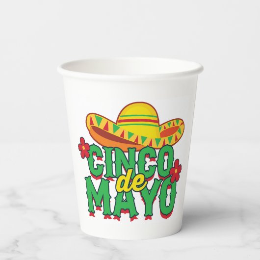 Cinco de Mayo Fiesta Papieren Bekers (Achterkant)