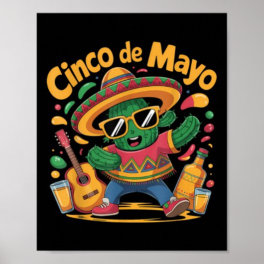 Cinco de Mayo Fiesta Party 5 De Mayo Grappig Mexic Poster (Voorkant)