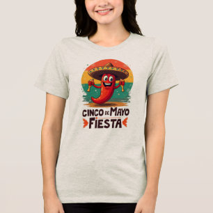 Cinco de Mayo Fiesta – pittig en leuk Mexicaans fe Tri-Blend Shirt