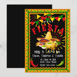 Cinco de Mayo Fiesta Salsa Invitation Kaart
