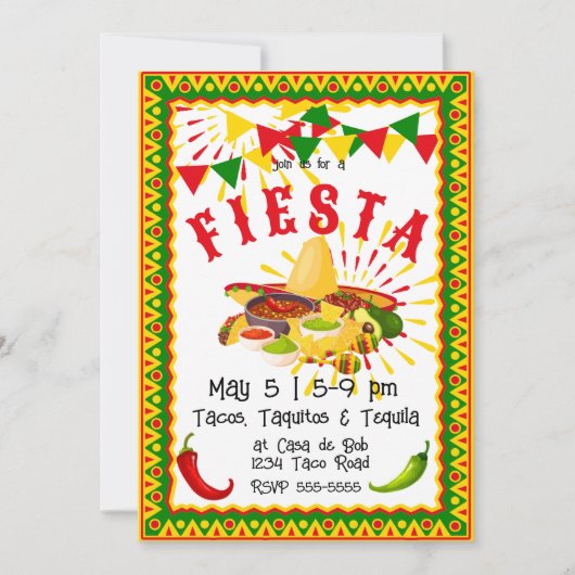 Cinco de Mayo Fiesta Salsa Kaart (Voorkant)