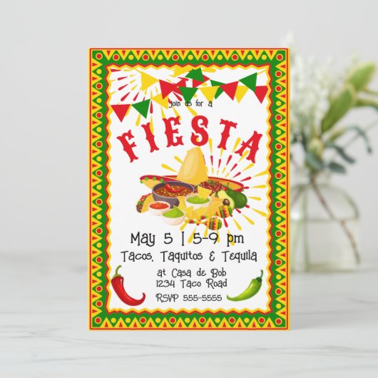 Cinco de Mayo Fiesta Salsa Kaart (Staand voorkant)