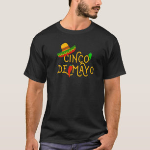Cinco De Mayo Fiesta Sombrero Chili Pepper Mexicaa T-shirt