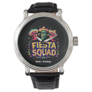 Cinco de Mayo Fiesta Squad Familie Mexicaanse Part Horloge