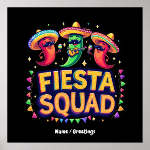 Cinco de Mayo Fiesta Squad Familie Mexicaanse Part Poster