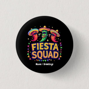 Cinco de Mayo Fiesta Squad Familie Mexicaanse Part Ronde Button 3,2 Cm